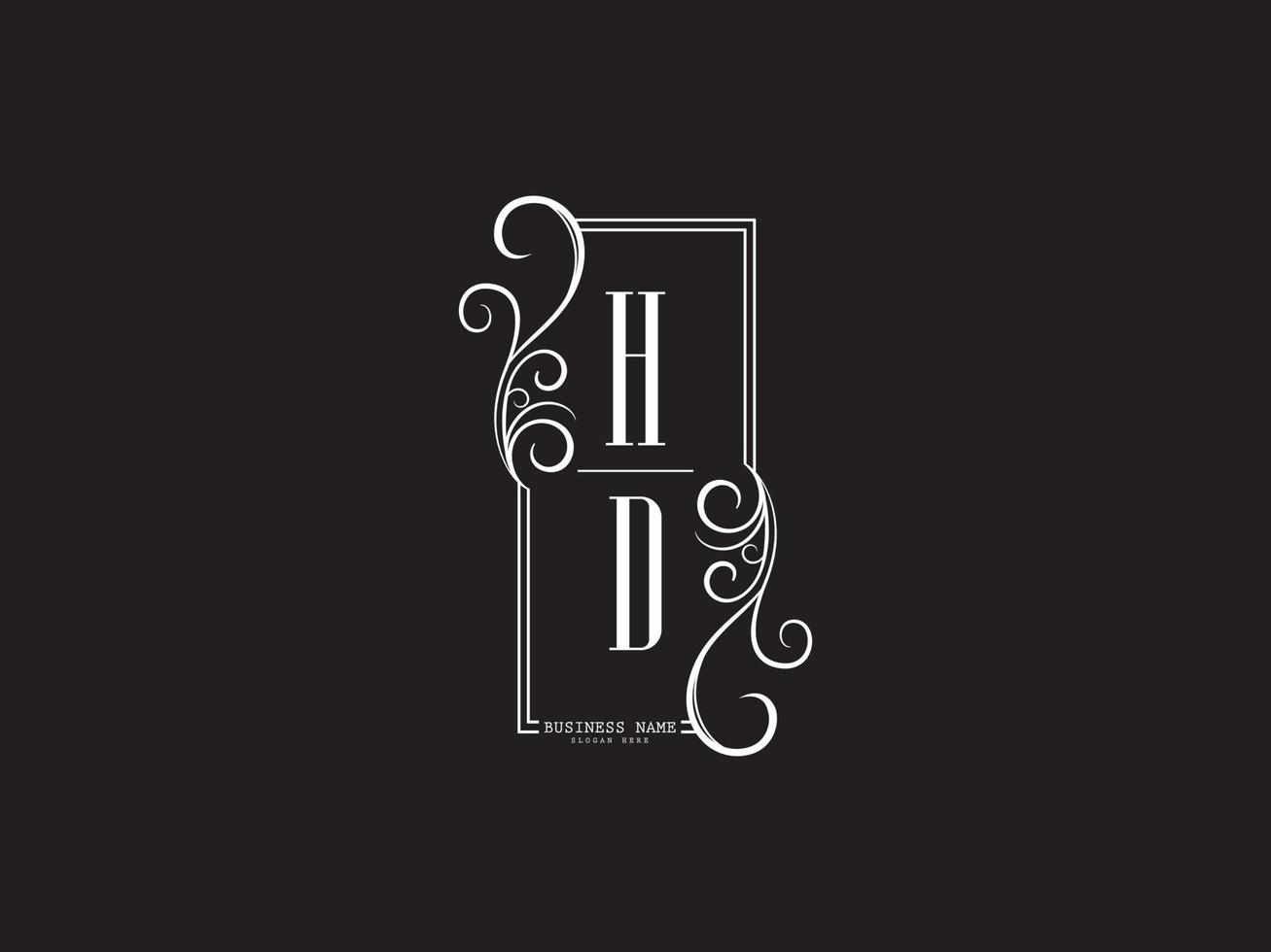 design minimalista de imagem vetorial de letra de logotipo de luxo hd dh vetor