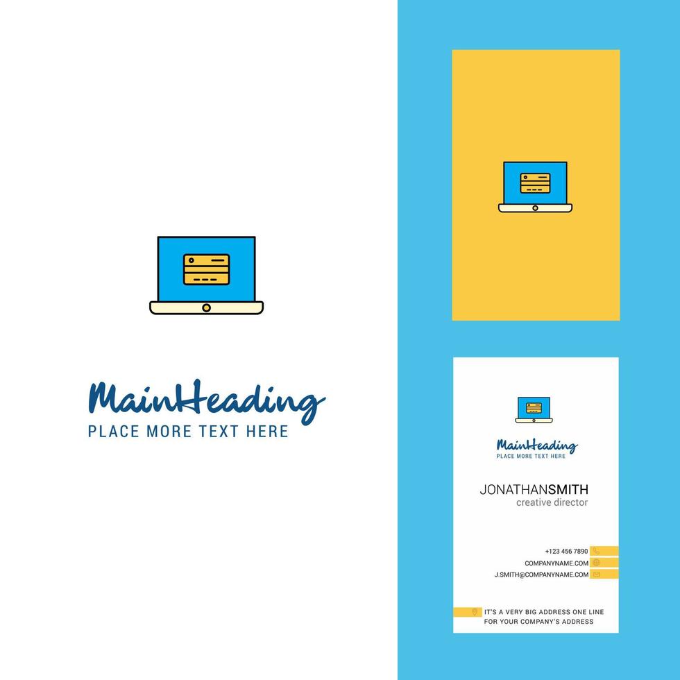 logotipo criativo de banco on-line e vetor de design vertical de cartão de visita
