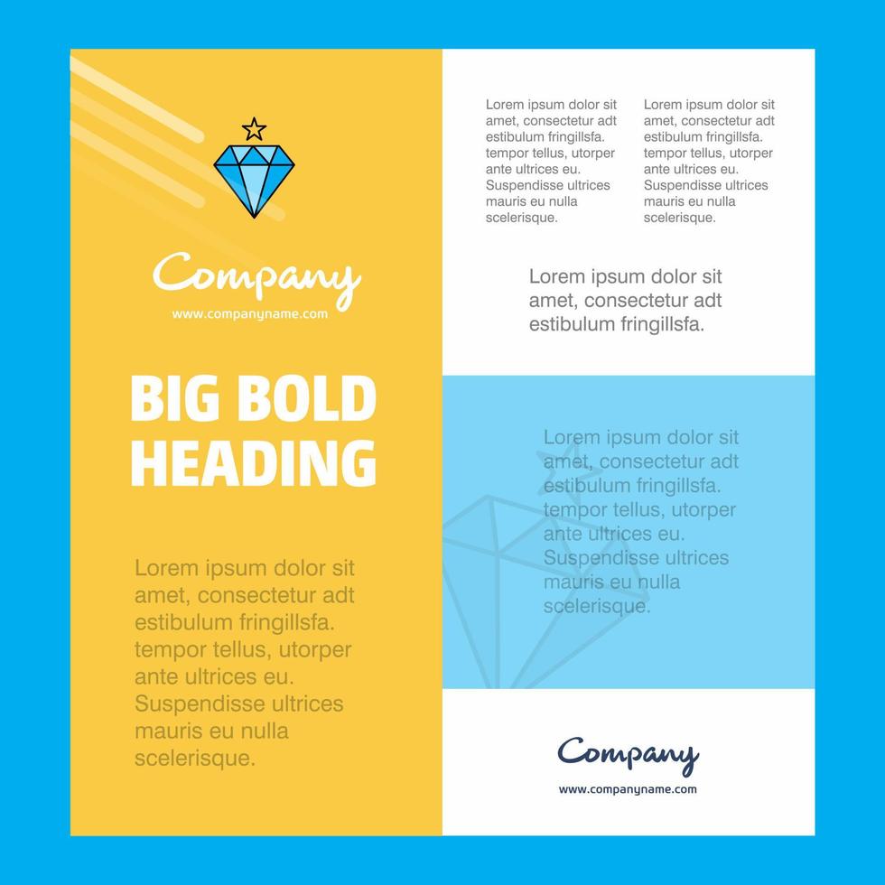 modelo de cartaz de empresa de negócios de diamante com lugar para fundo de vetor de texto e imagens