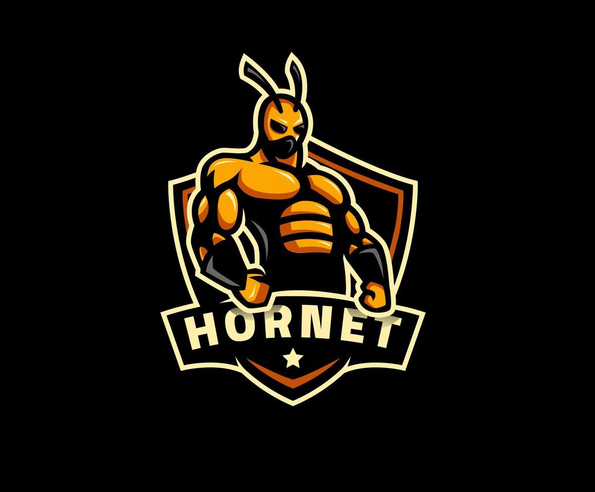 mascotes hornet, mascotes esportivos, coleção colorida, ilustração vetorial vetor