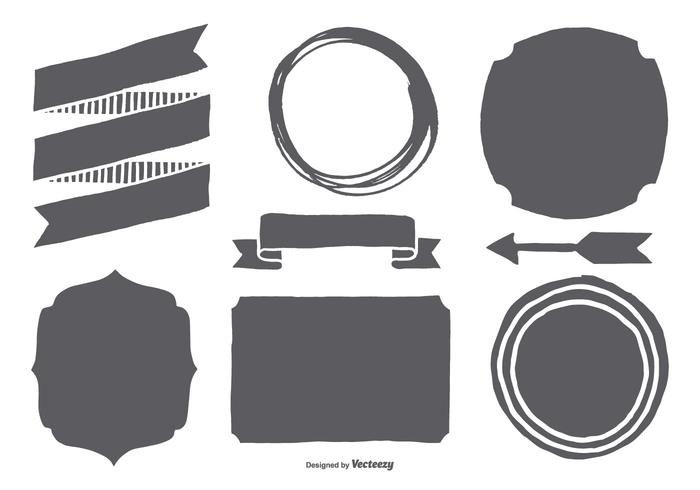 Desenhado Mão coleção Shapes vetor