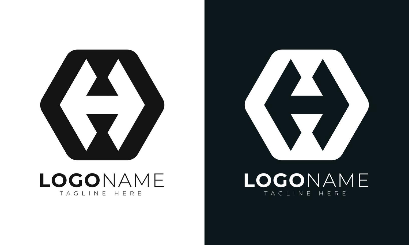 modelo de design de vetor de logotipo de letra inicial h. com formato hexagonal. estilo poligonal.