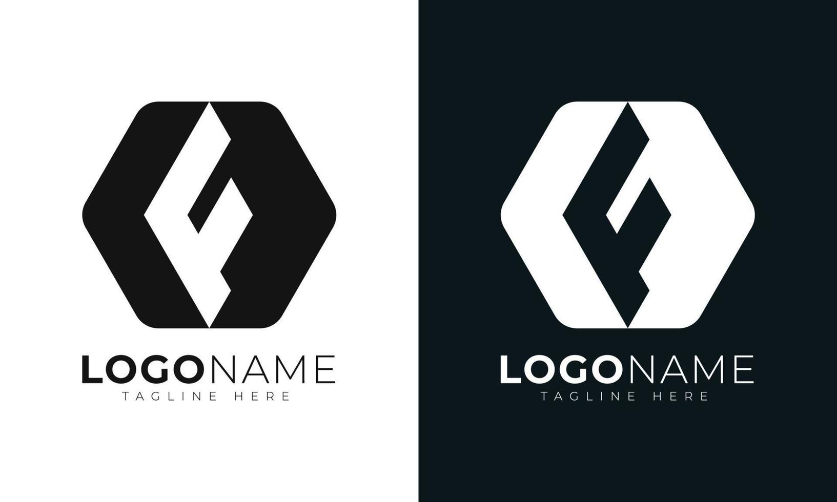 modelo de design de vetor de logotipo de letra inicial f. com formato hexagonal. estilo poligonal.
