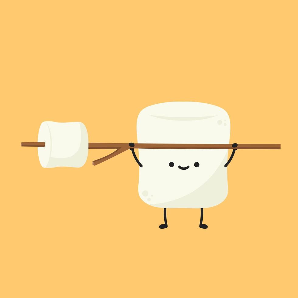 desenho animado de marshmallow. design de personagens de marshmallow. vetor de marshmallow.