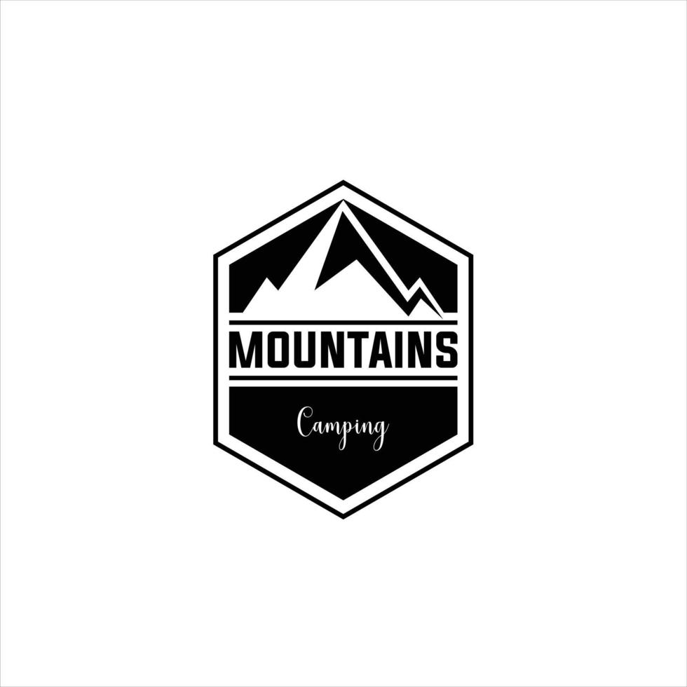 emblemas de conceito de aventura ao ar livre, emblema de acampamento de verão, logotipo de viagem de montanha vetor