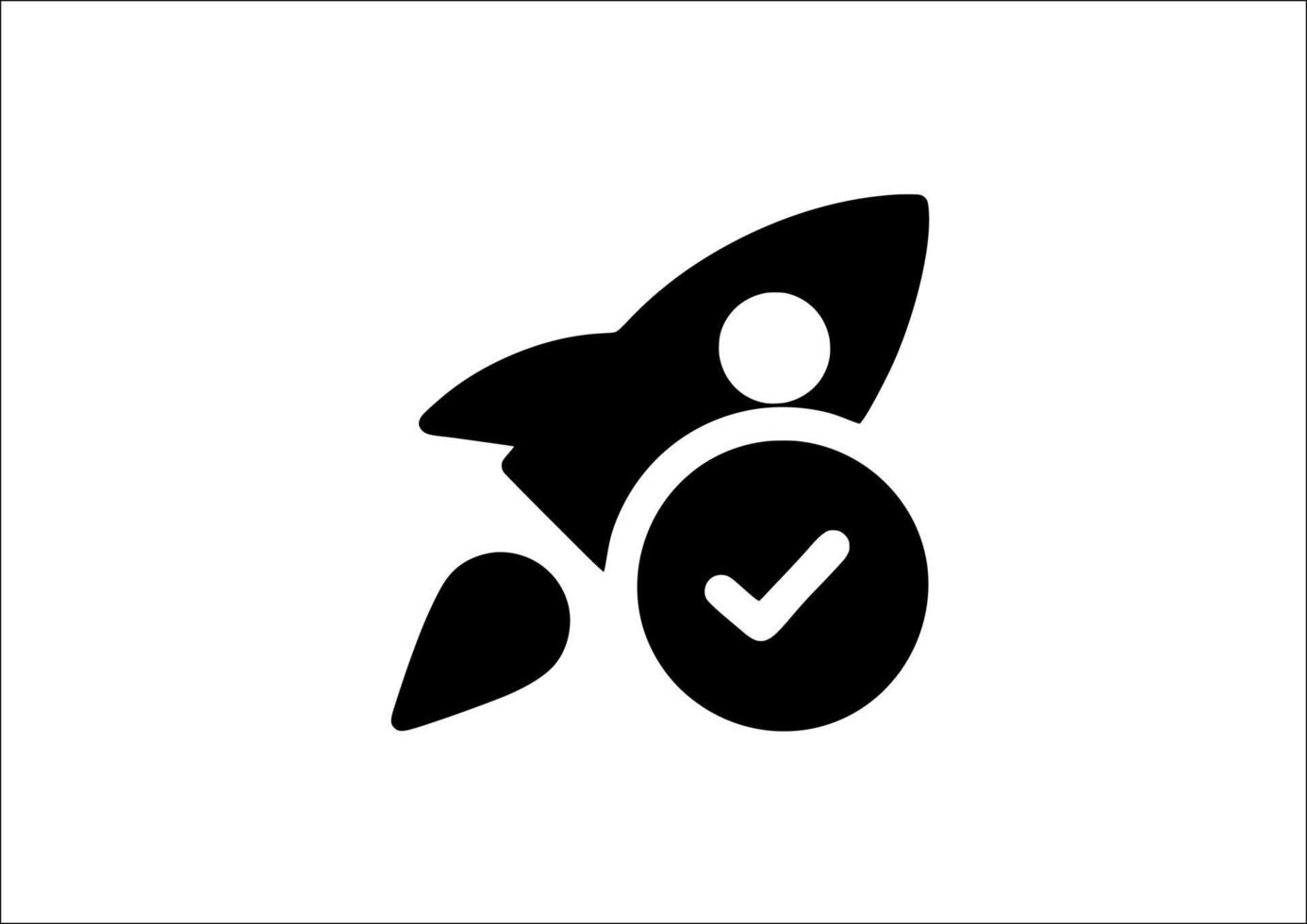símbolo do ícone do foguete no fundo branco vetor