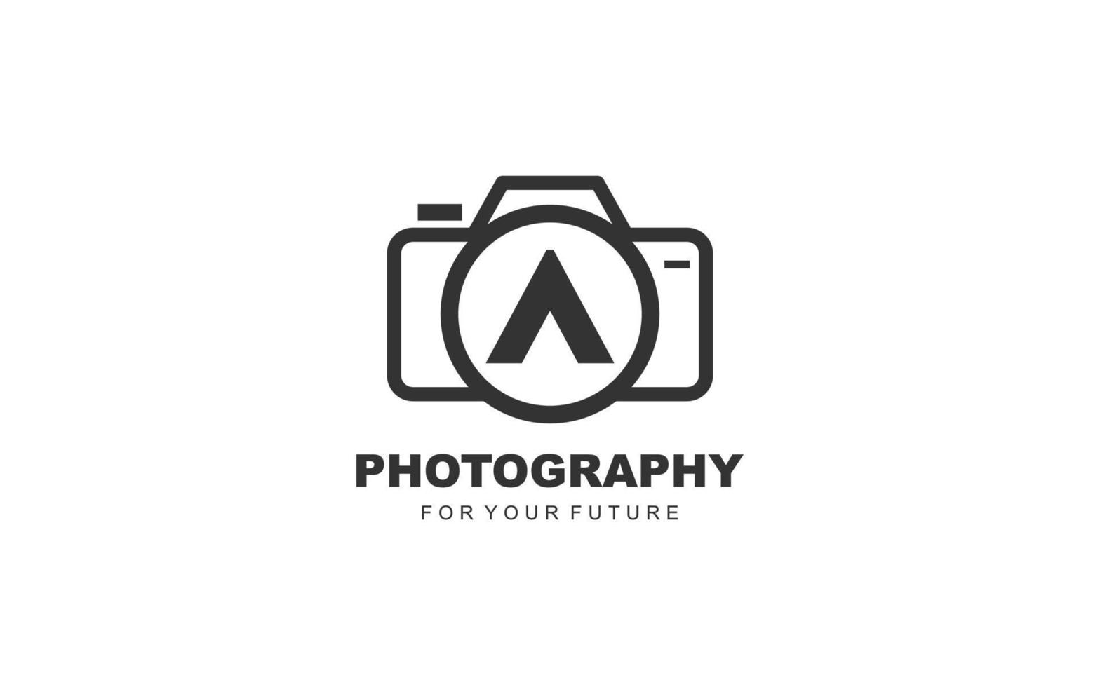 uma fotografia de logotipo para empresa de branding. ilustração vetorial de modelo de câmera para sua marca. vetor