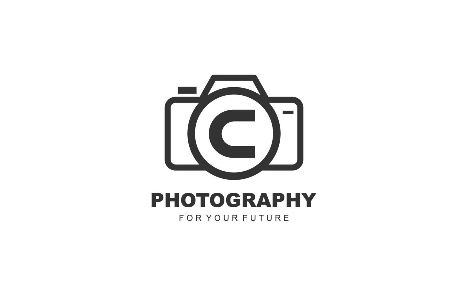 c fotografia de logotipo para empresa de branding. ilustração vetorial de modelo de câmera para sua marca. vetor