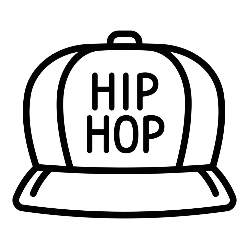 ícone de boné hiphop, estilo de estrutura de tópicos vetor