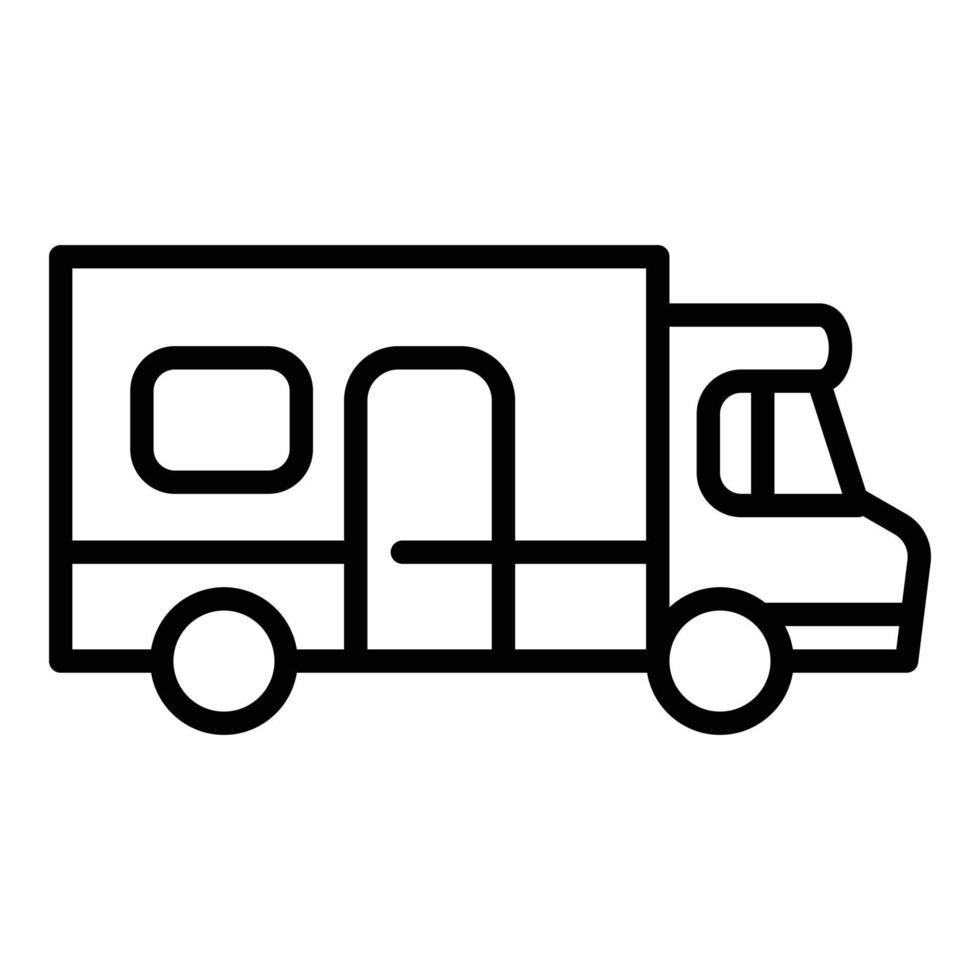 ícone de caminhão de viagem, estilo de estrutura de tópicos vetor