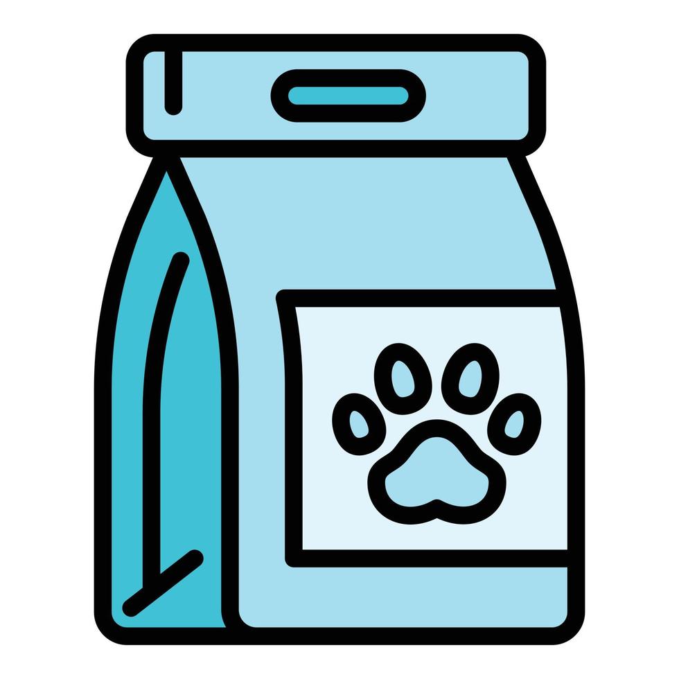 ícone do pacote de alimentos para animais de estimação, estilo de estrutura de tópicos vetor