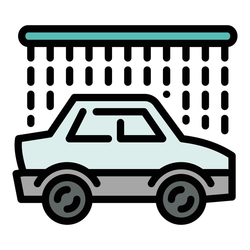 ícone da lavagem de carros da cidade, estilo de estrutura de tópicos vetor