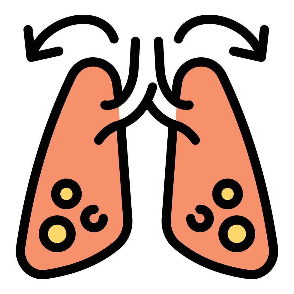 ícone de pulmões de gripe, estilo de estrutura de tópicos vetor