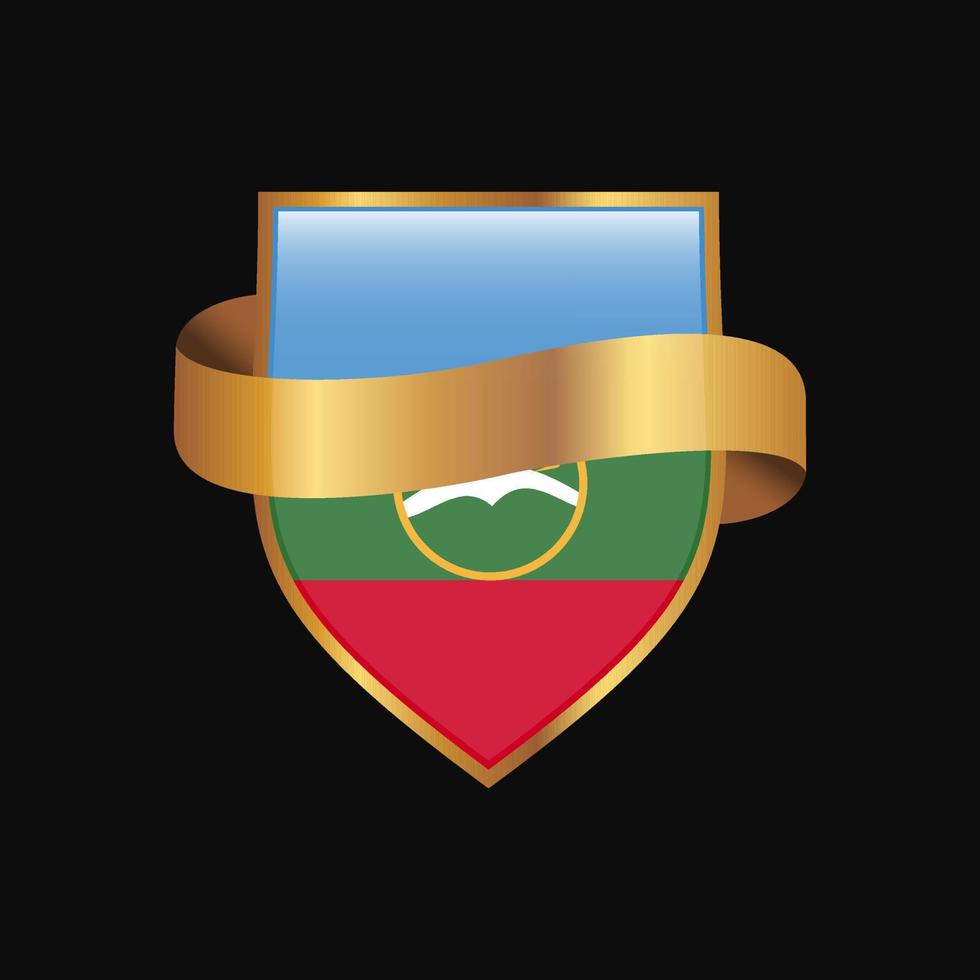 vetor de design de distintivo dourado de bandeira chekessia de karachay