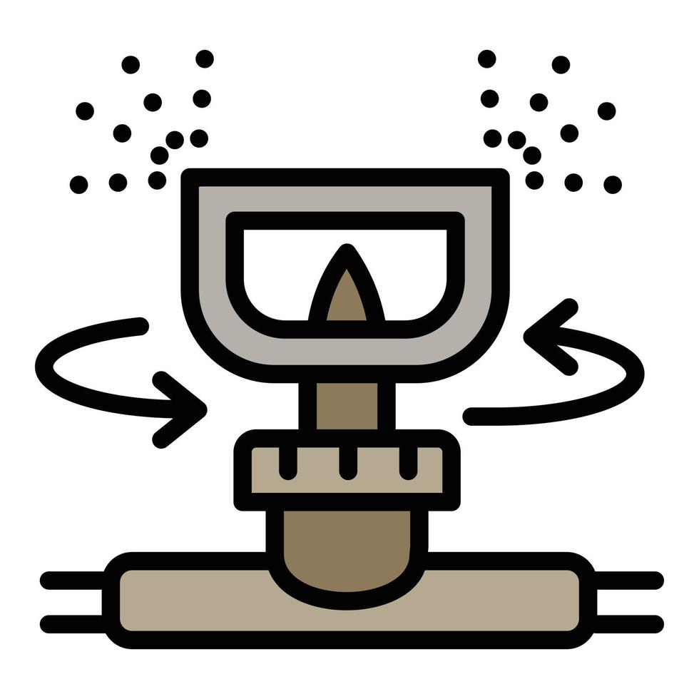 ícone de aspersão de irrigação, estilo de estrutura de tópicos vetor