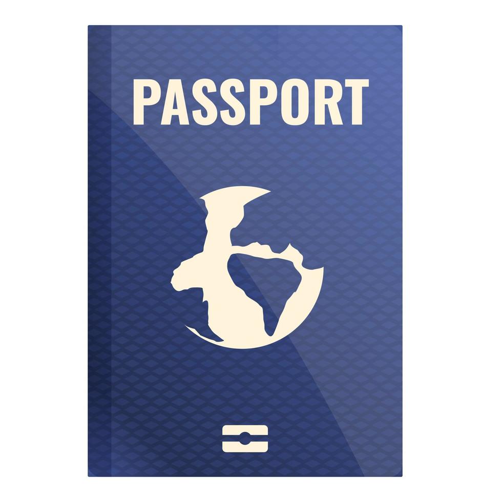ícone de passaporte internacional, estilo cartoon vetor