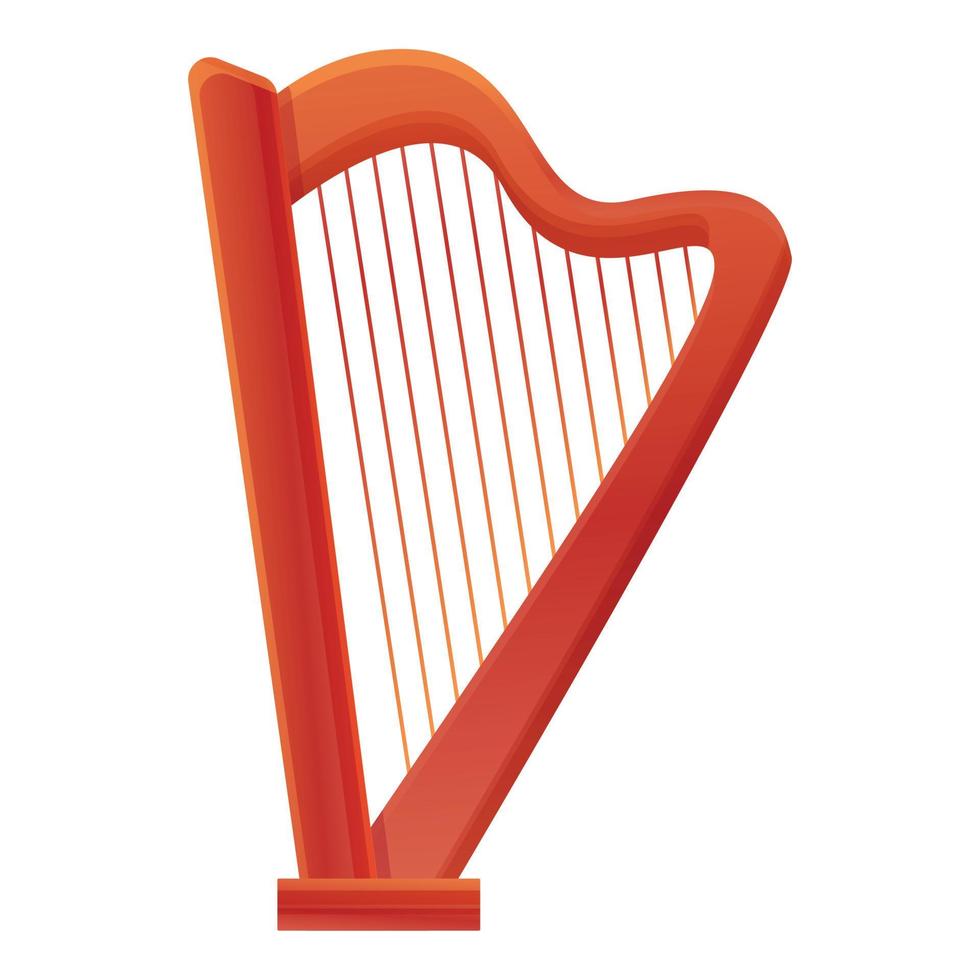 ícone antigo da harpa, estilo cartoon vetor