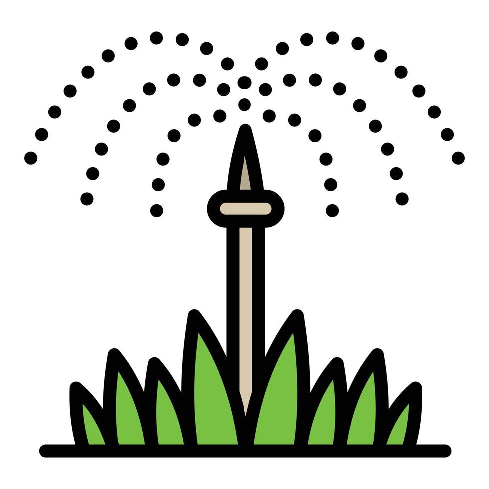 ícone de irrigação de grama, estilo de estrutura de tópicos vetor