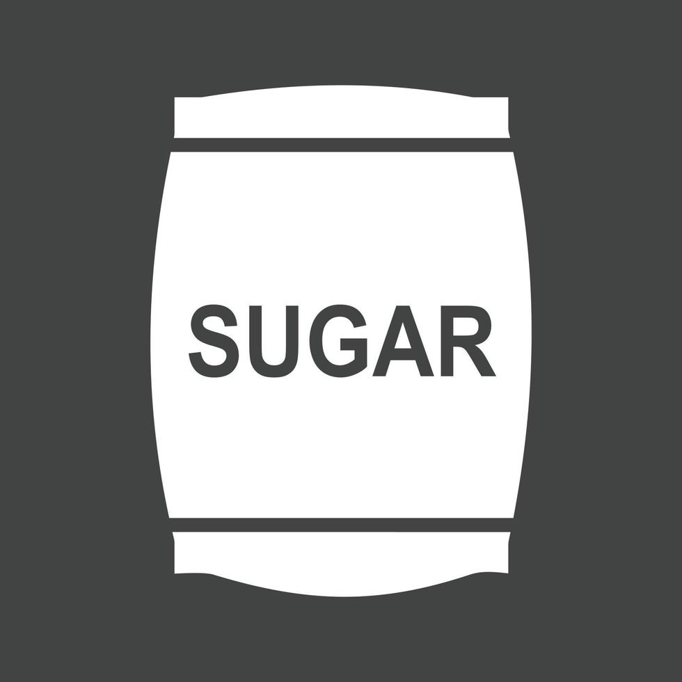 saco de açúcar glifo ícone invertido vetor
