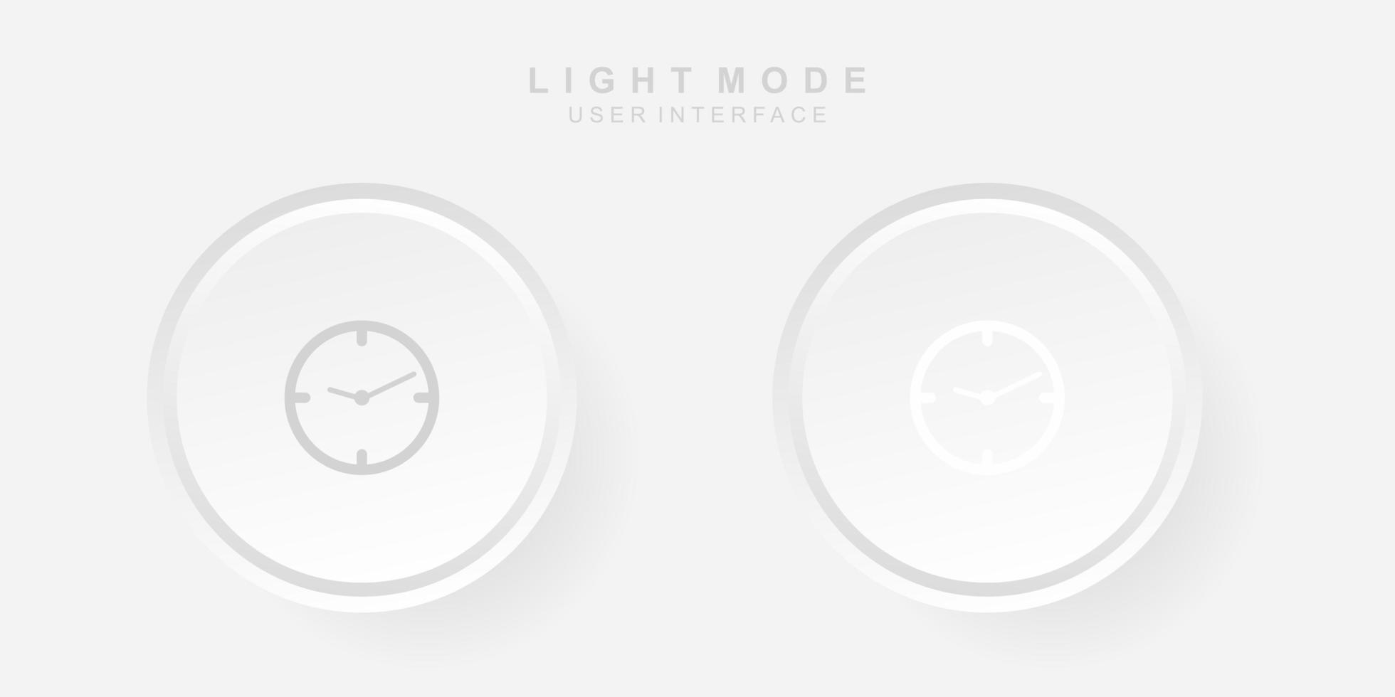interface de usuário simples de hora criativa em design de neumorfismo leve vetor