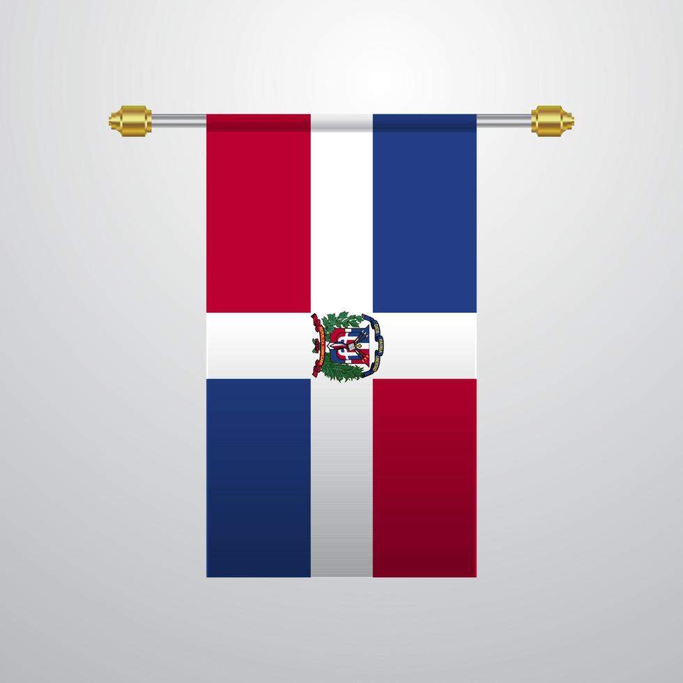 república dominicana pendurando bandeira vetor