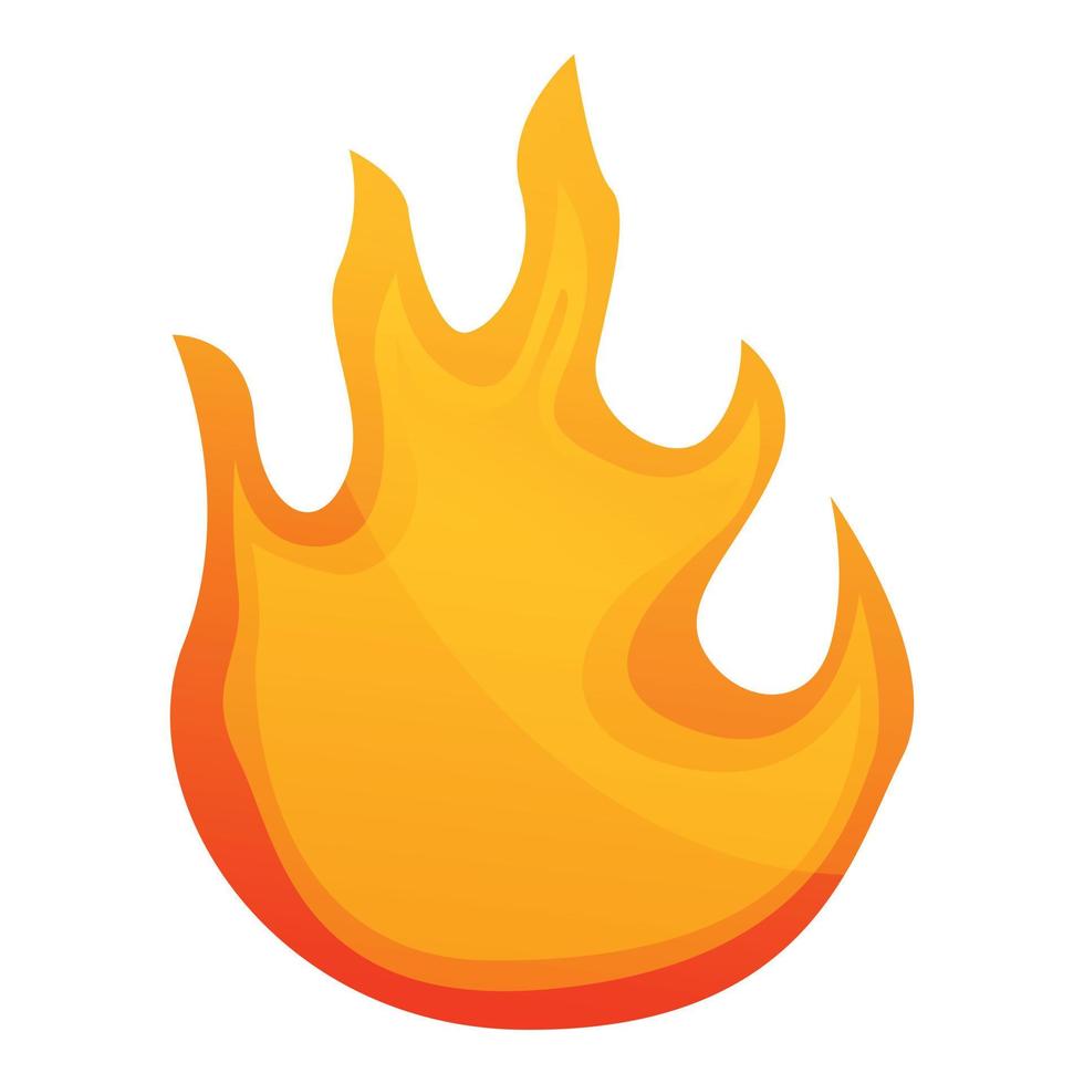 ícone de chama de fogo amarelo, estilo cartoon vetor