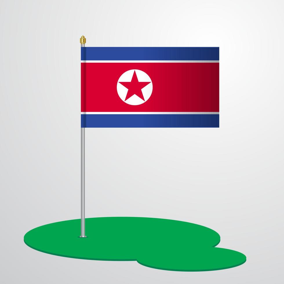 mastro da bandeira da coreia do norte vetor