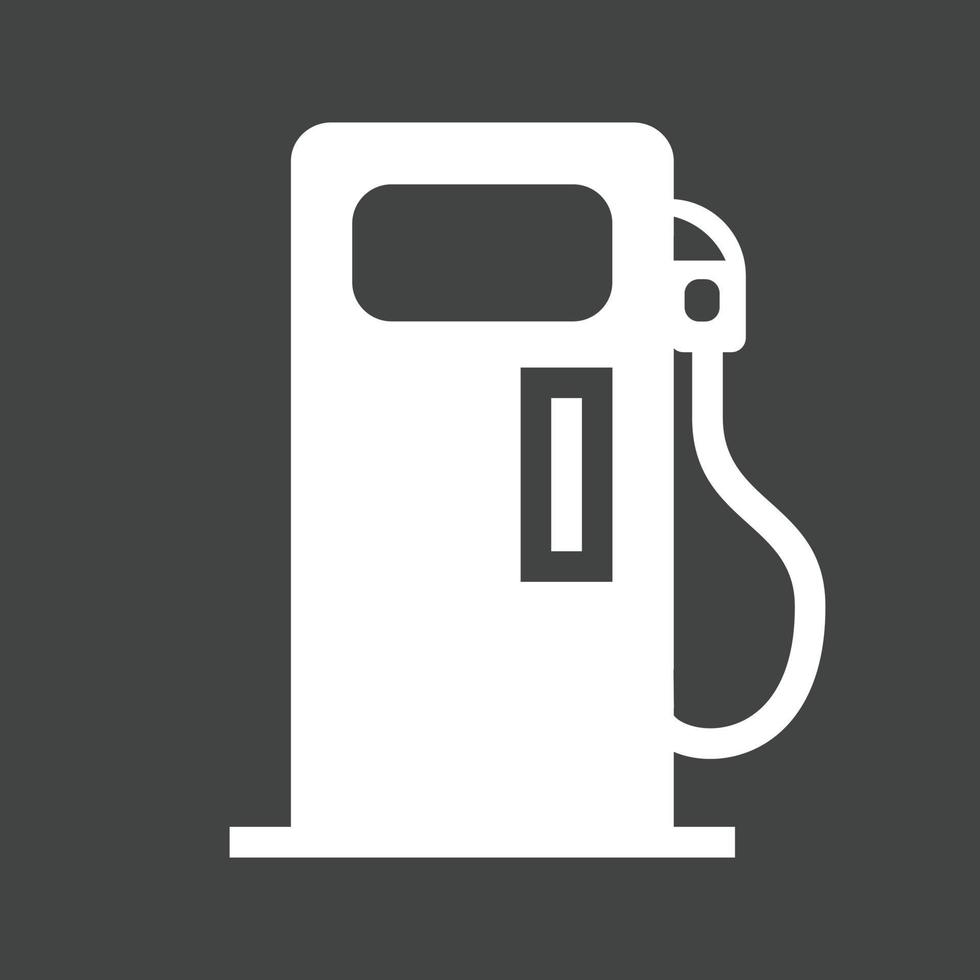 ícone invertido do glifo da bomba de gasolina vetor