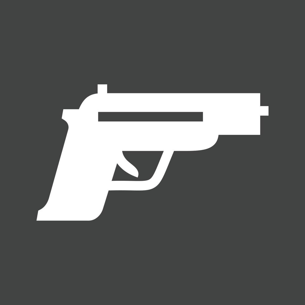 ícone invertido de glifo de pistola vetor