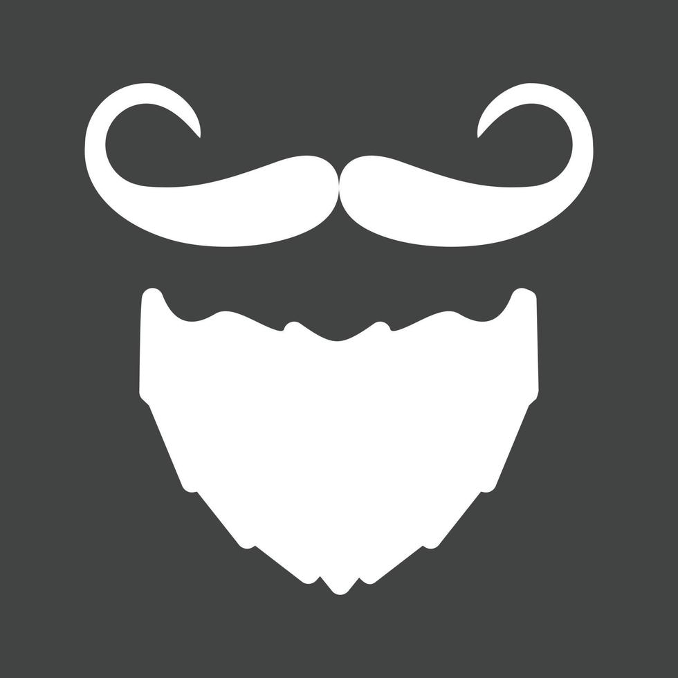 barba e bigode i glifo ícone invertido vetor