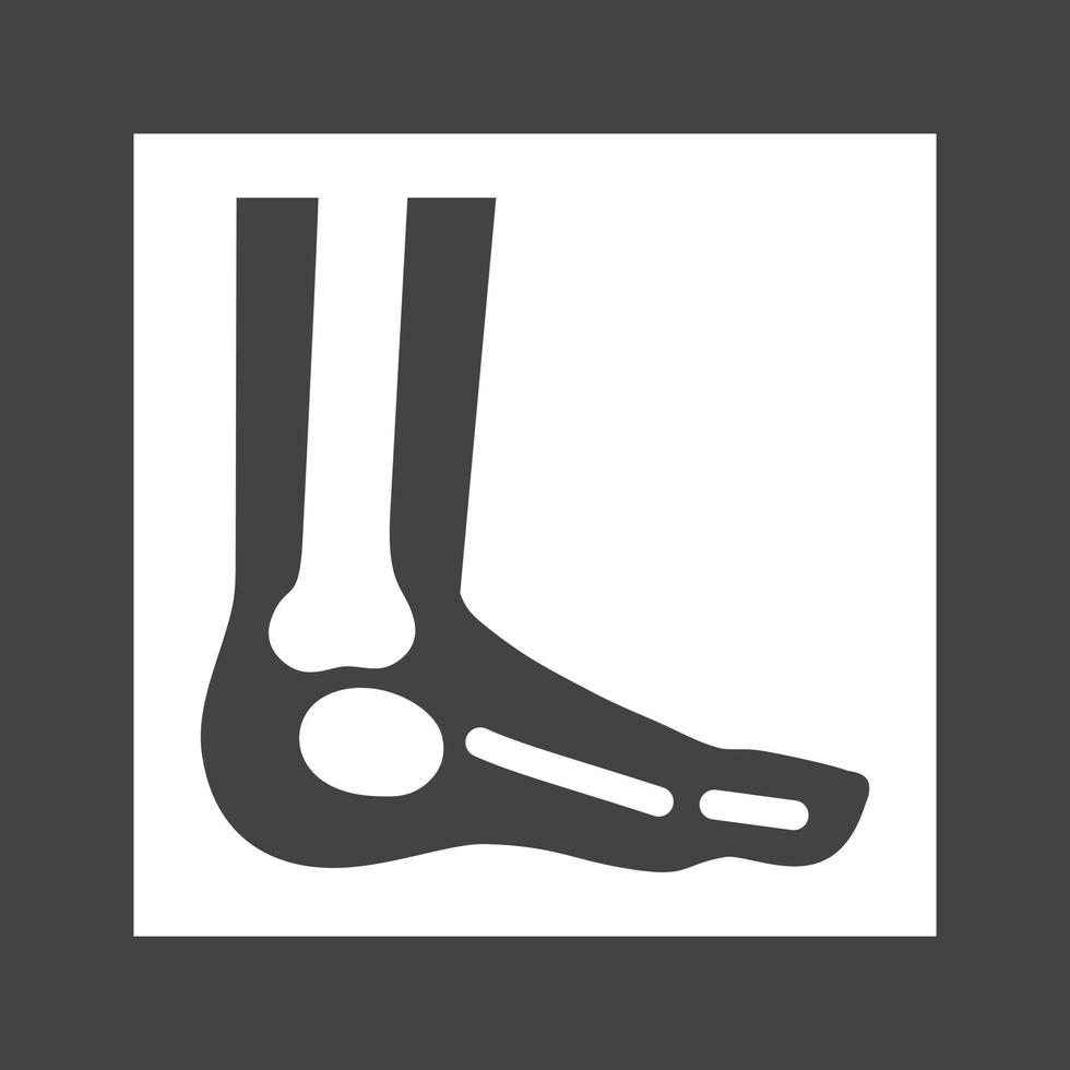 ícone invertido de glifo de raio-x do pé vetor