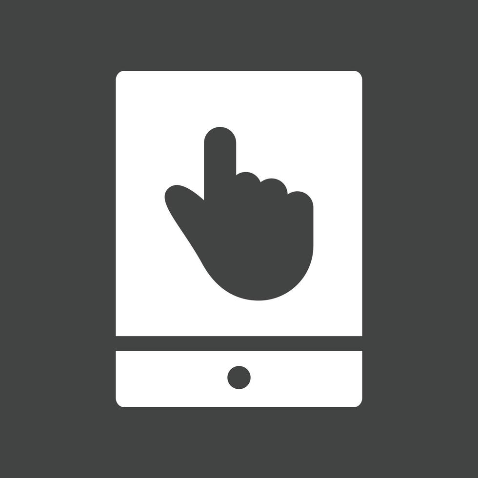 ícone invertido de glifo de tecnologia touchscreen vetor