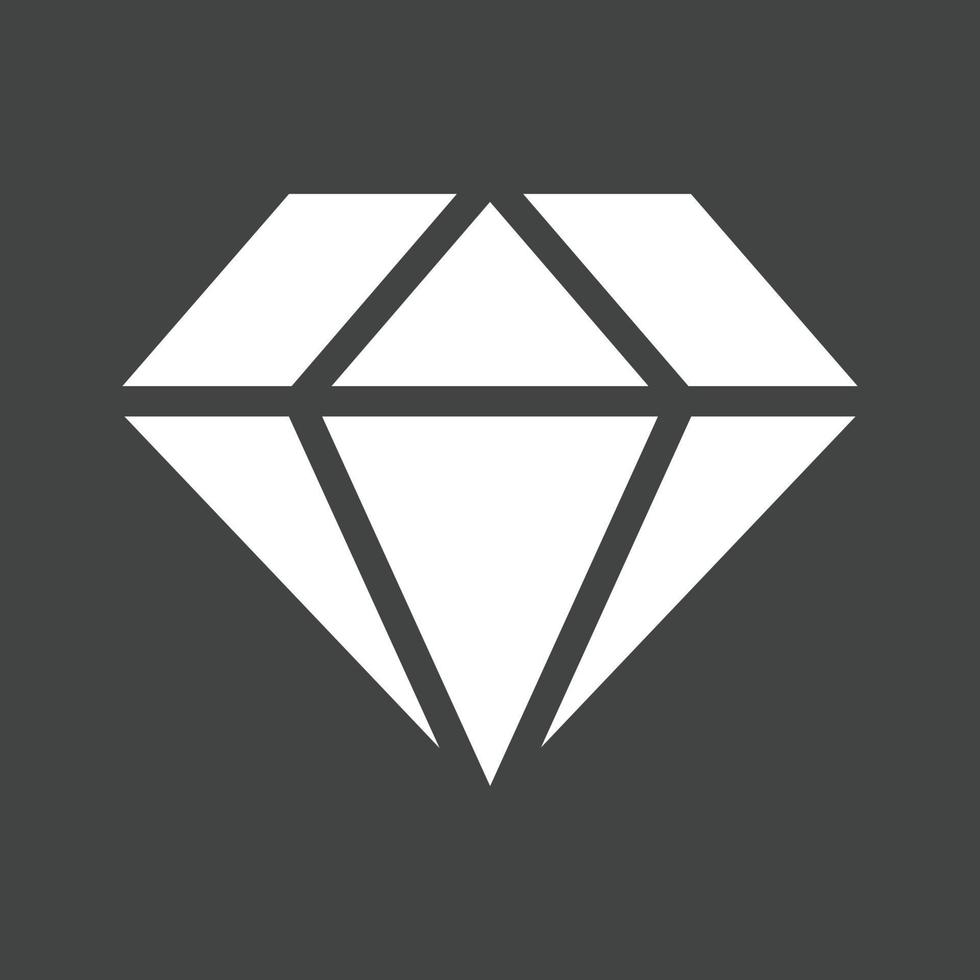 ícone invertido de glifo de diamante vetor