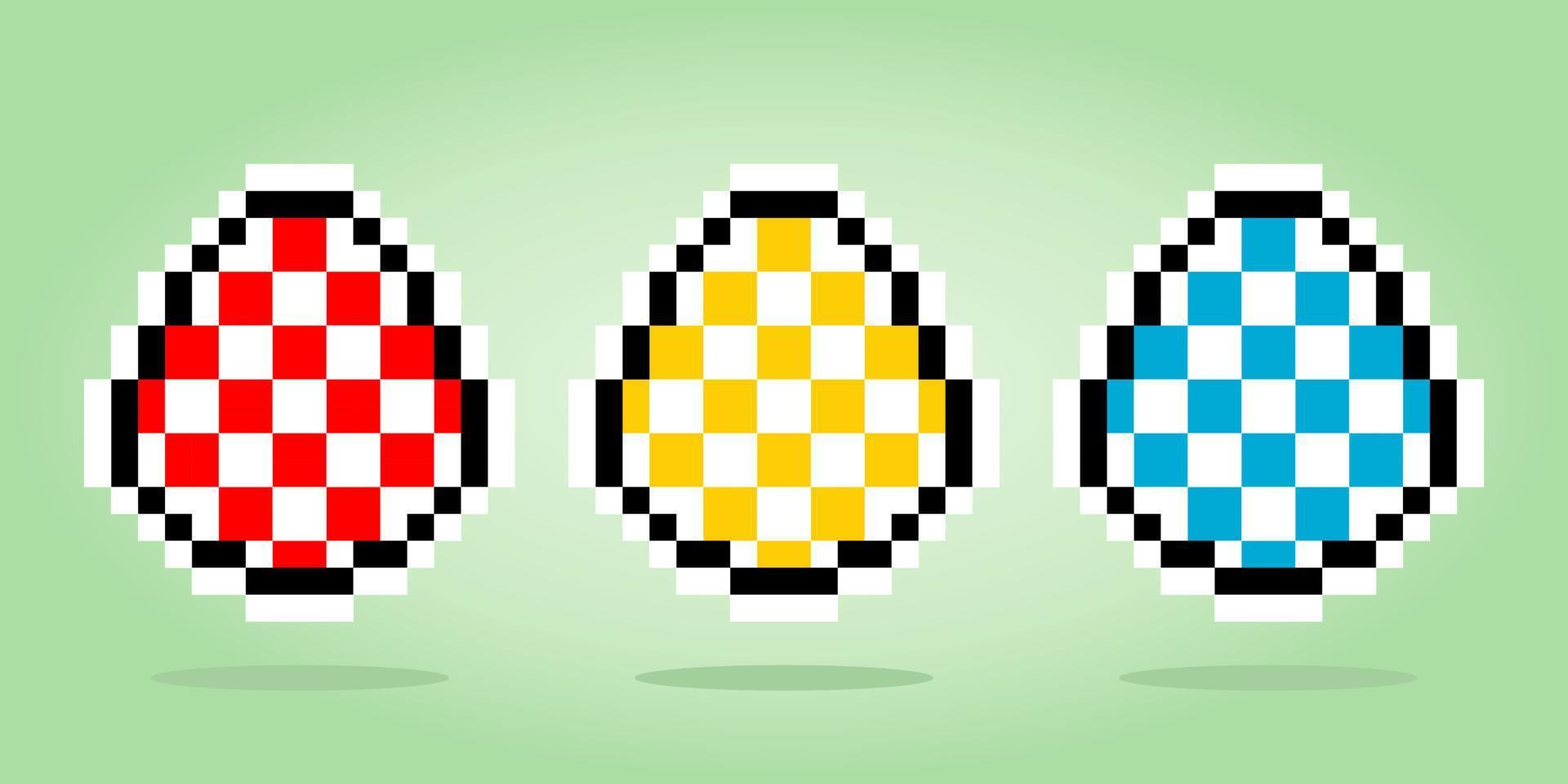 Imagem de ovo de pixel de 8 bits. ilustração de vetores de pixel art. ovos para ativos do jogo