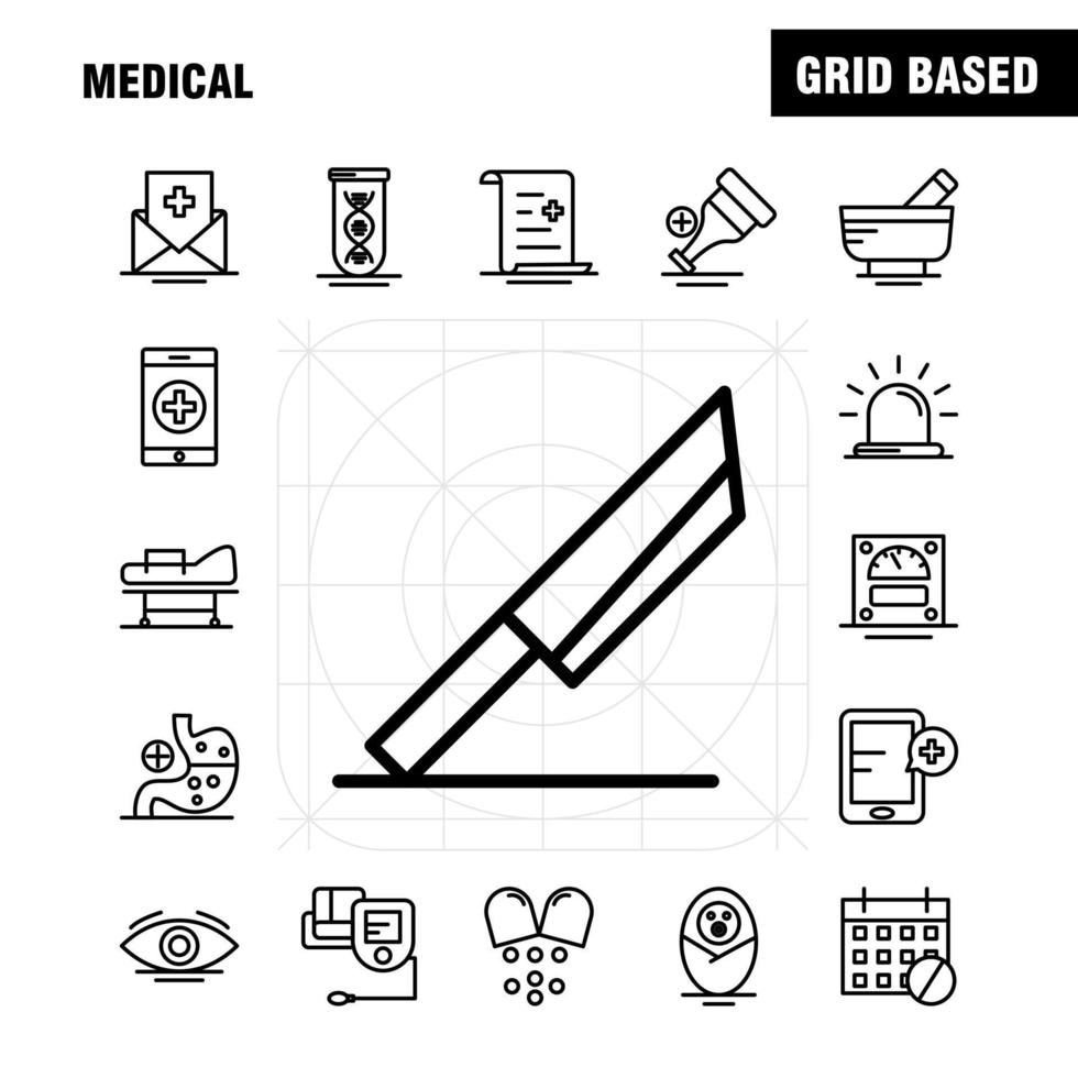 ícones de linha médica definidos para infográficos kit uxui móvel e design de impressão incluem folha médica planta remédio olho bola olho coleção médica infográfico moderno logotipo e vetor de pictograma