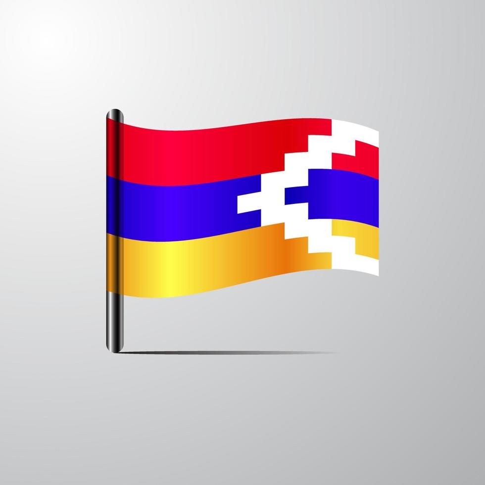 república de nagorno karabakh acenando vetor de design de bandeira brilhante