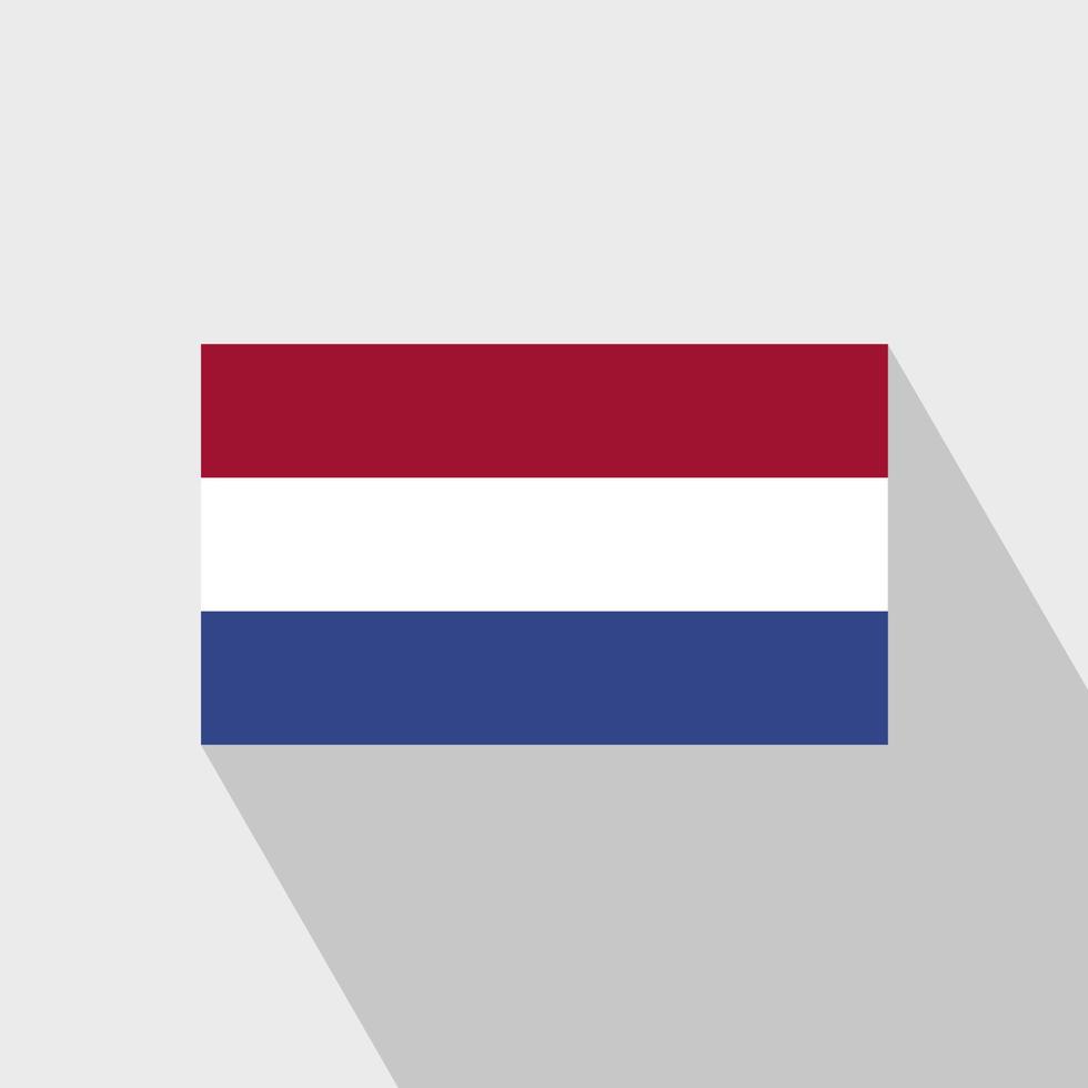 vetor de design de longa sombra da bandeira holandesa
