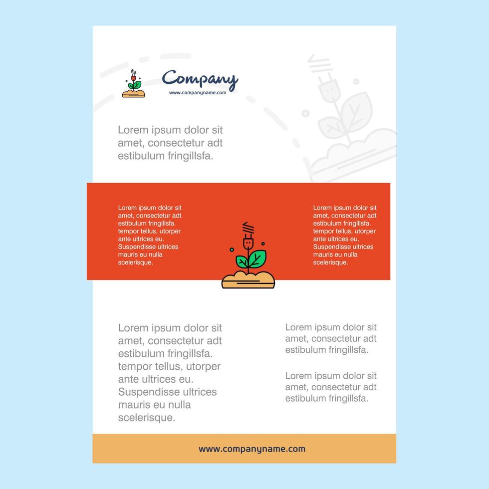 layout de modelo para apresentação de relatório anual de perfil de empresa de usina de energia folheto folheto de fundo vetorial vetor