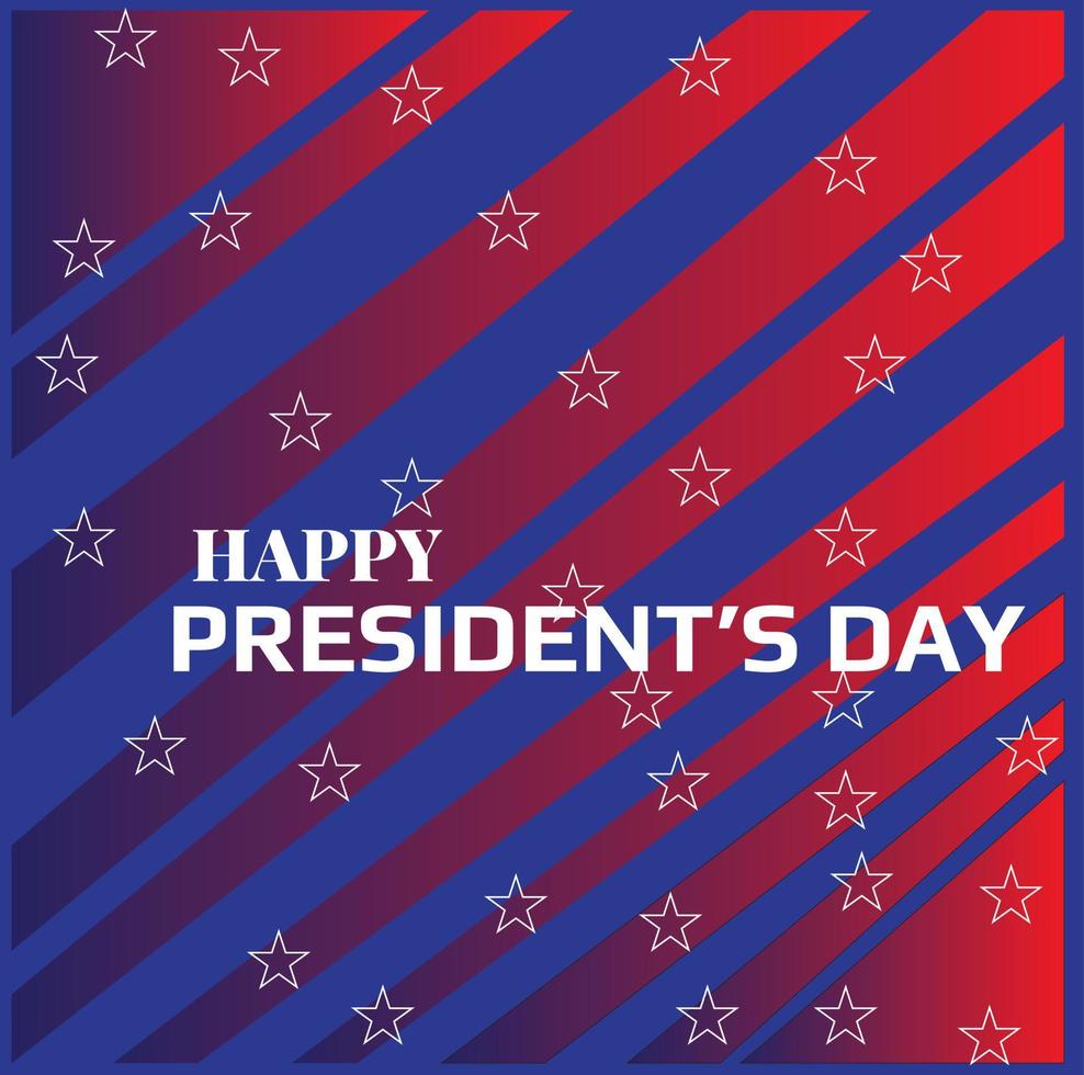fundo dia do presidente.bandeira do dia do presidente, azul vermelho branco com fundo de estrelas vetor