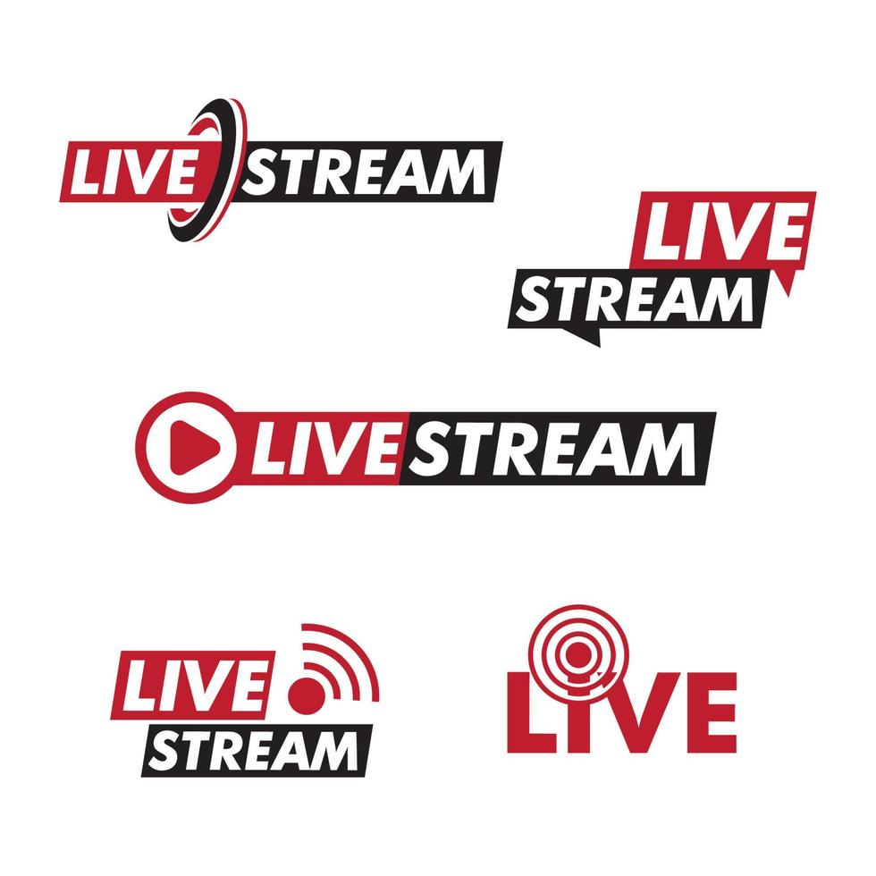 design de logotipo de transmissão ao vivo. ilustração vetorial vetor