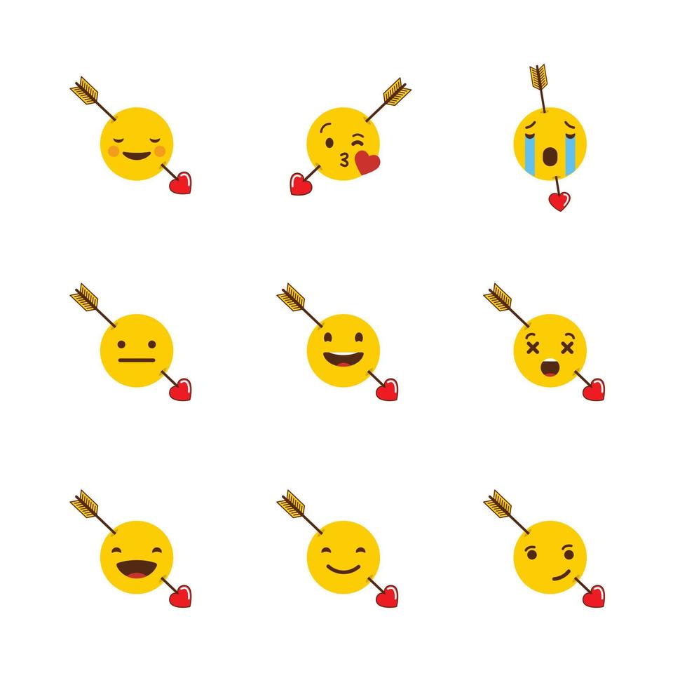 vetor de design de conjunto de emojis
