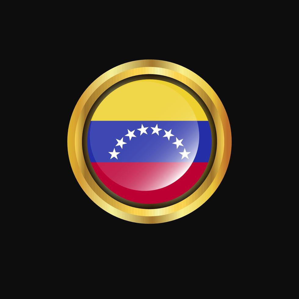 botão dourado da bandeira da venezuela vetor