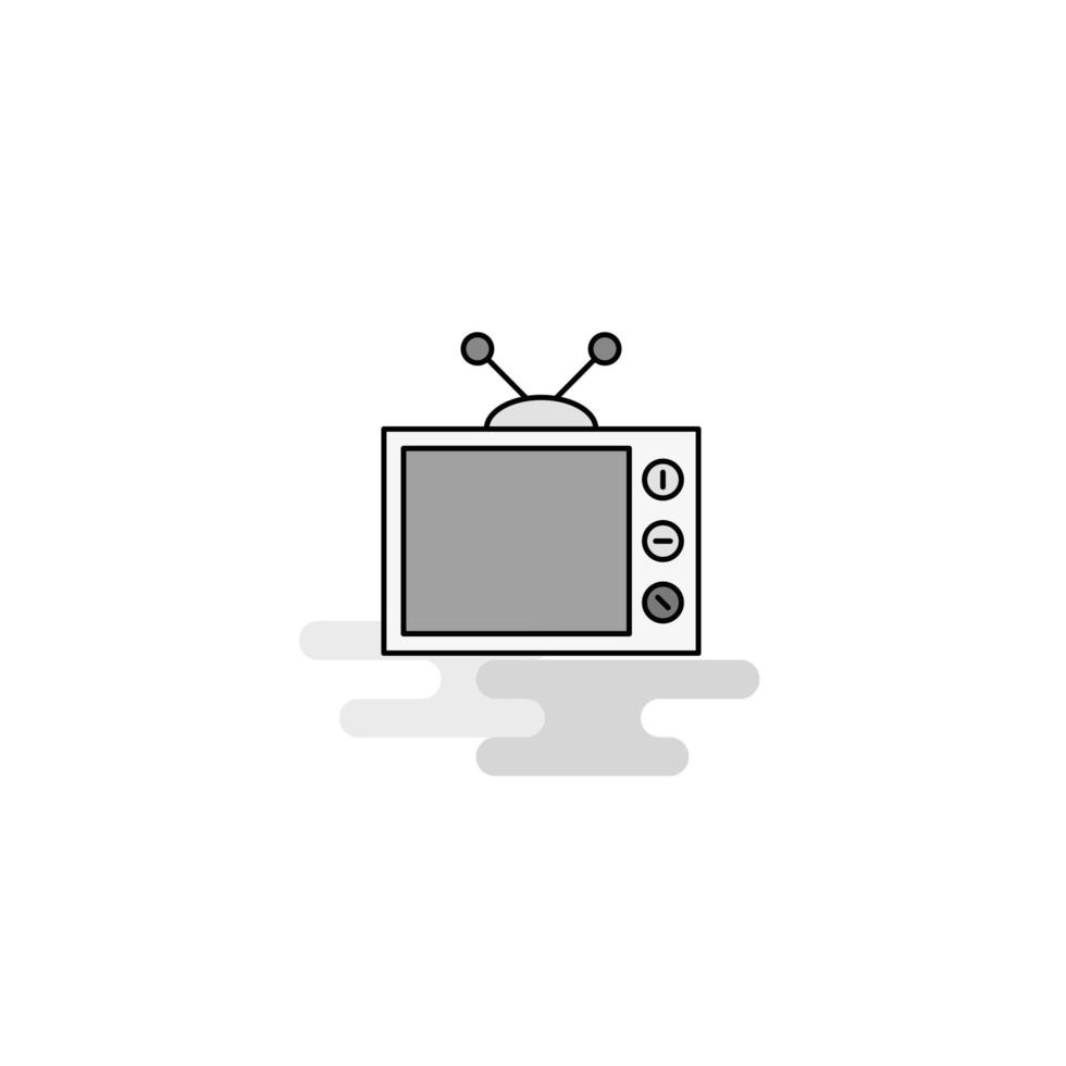 ícone da web de televisão linha plana cheia de vetor de ícone cinza
