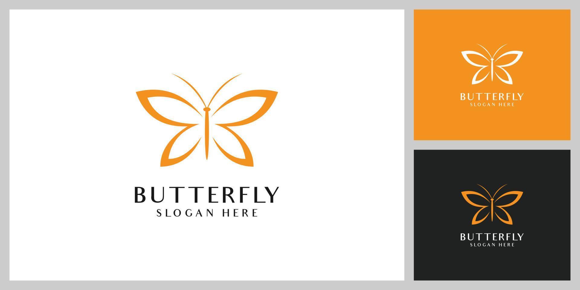vetor de design de logotipo animal borboleta