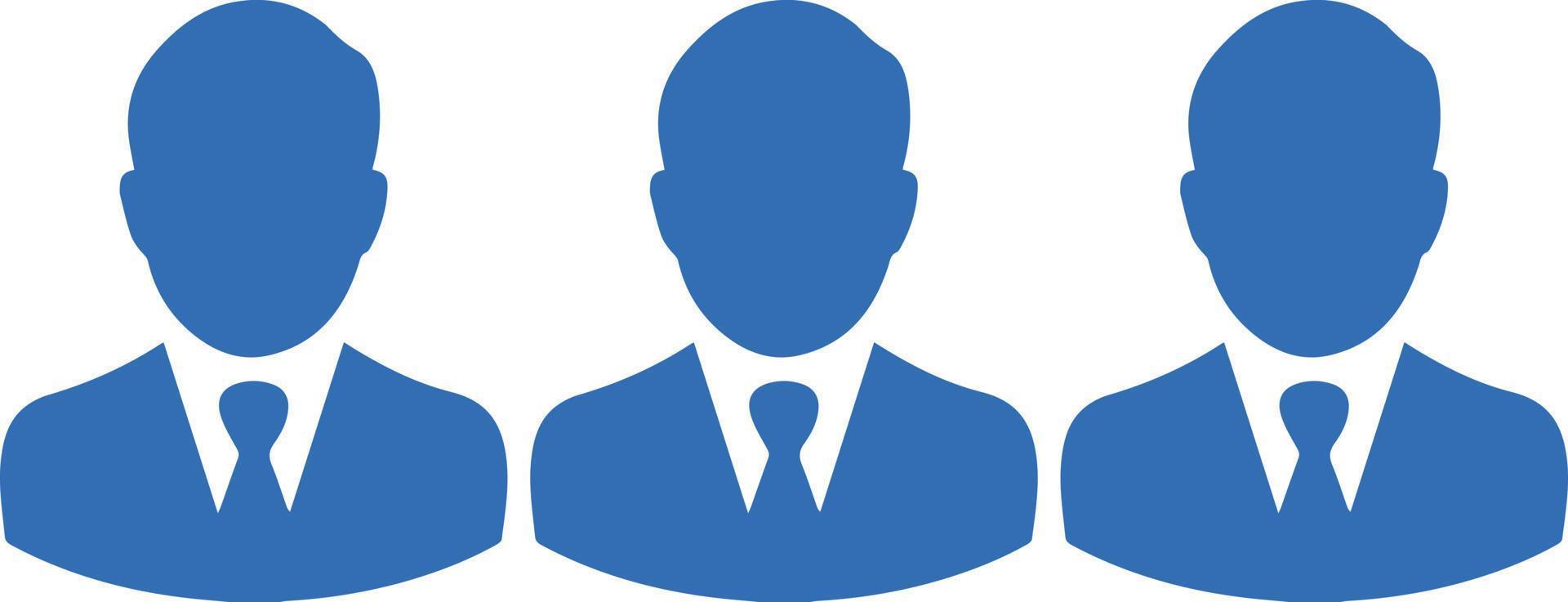 conjunto de ícones de equipe azul. líder e trabalhadores. logotipo da equipe. ícone para design de cartão de visita vetor