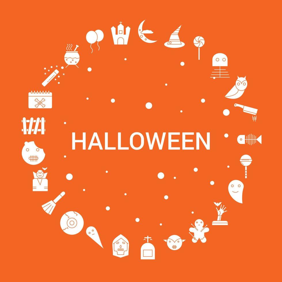 modelo de vetor infográfico de conjunto de ícones de halloween