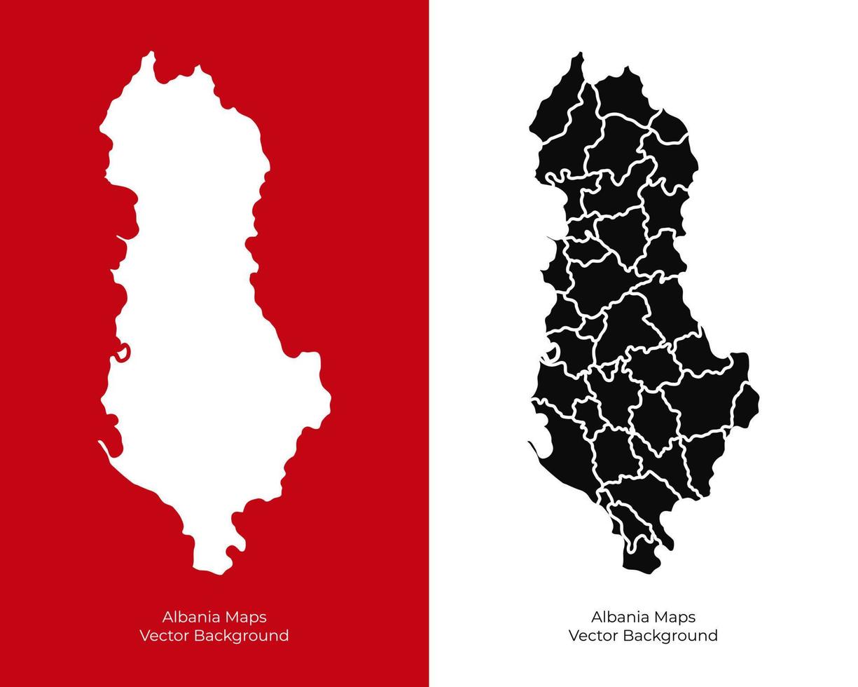 coleção de vetor de design de mapas de silhueta Albânia. vetor de mapas de silhueta albânia