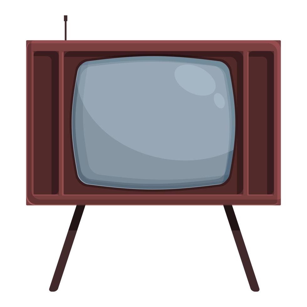 vetor de desenhos animados do ícone do conjunto de tv retrô. áudio antigo