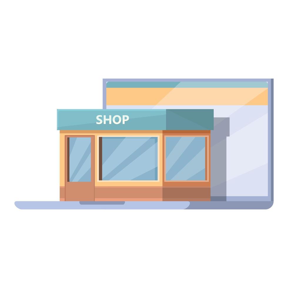 vetor de desenhos animados de ícone de loja de rua online. loja de venda