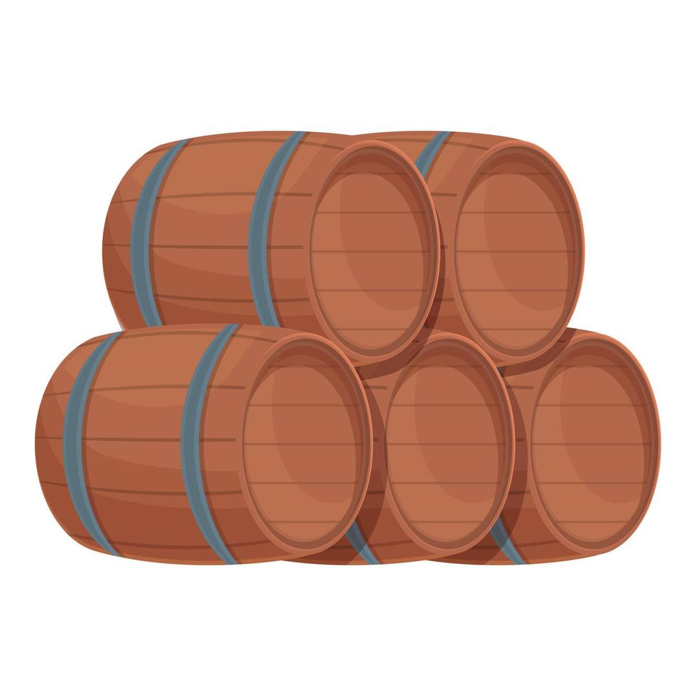 vetor de desenhos animados de ícone de pilha de barril. bar de bebidas